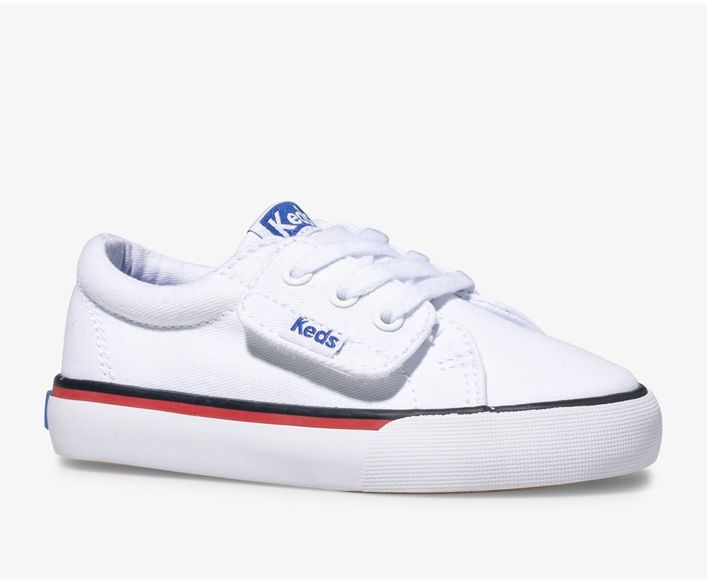 Kids Keds Sneakers - Jump Kick Jr. Canvas - White - 1470-NMSCE